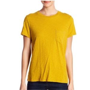 NWT Madewell Golden Apple (Mustard) Whisper Cotton Pocket Tee sz Large